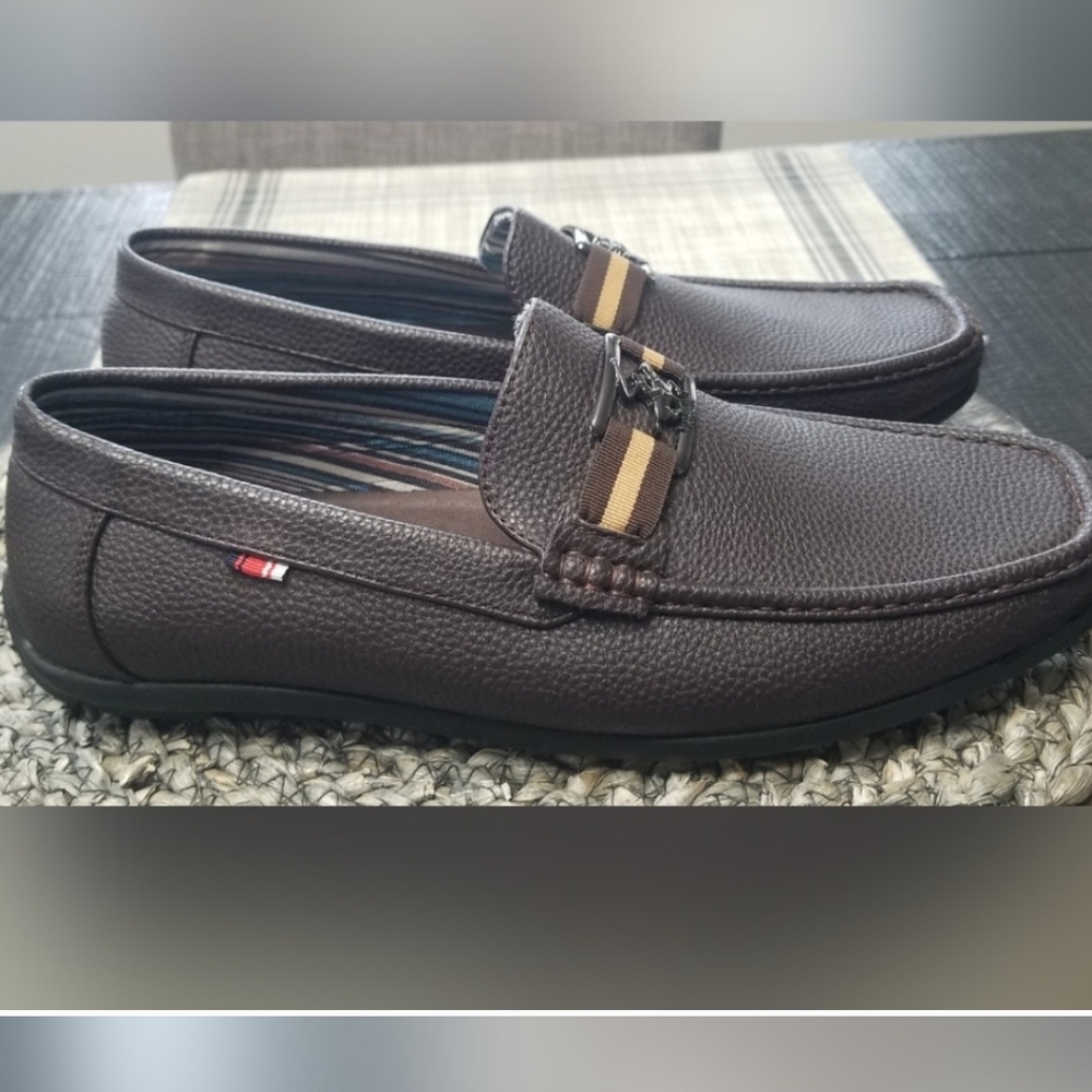 Beverly Hills Polo Club Dark Brown Loafers with Tan Accents